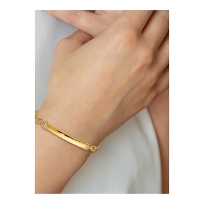 14K Yellow Gold 1/8 ct tw Diamond ID Bracelet – view 6