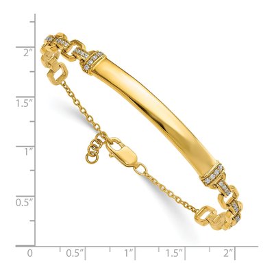 14K Yellow Gold 1/4 ct tw Diamond ID Bracelet – view 3