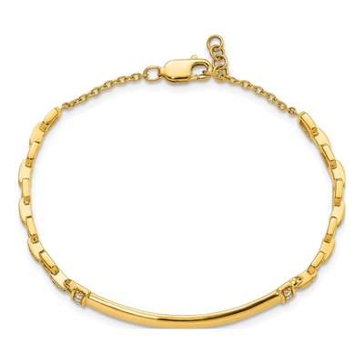 14K Yellow Gold 1/4 ct tw Diamond ID Bracelet – view 4