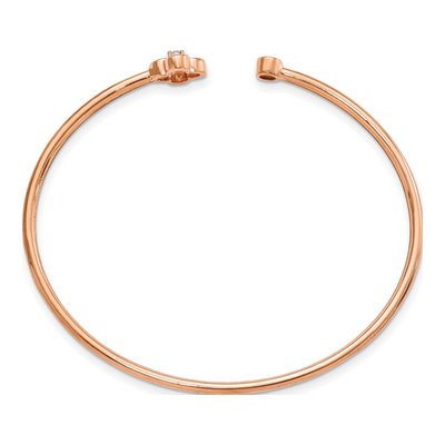 14K Rose Gold 1/6 ct tw Lab-Grown Diamond Floral Cuff Bracelet – view 2