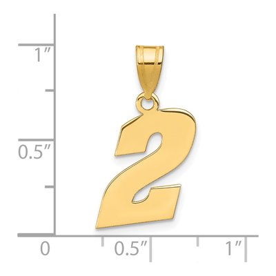 14K Yellow Gold Number 2 Pendant – view 4