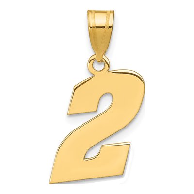 14K Yellow Gold Number 2 Pendant
