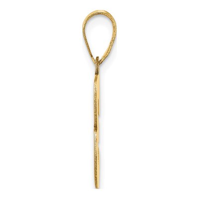 14K Yellow Gold Block Number 3 Pendant – view 3