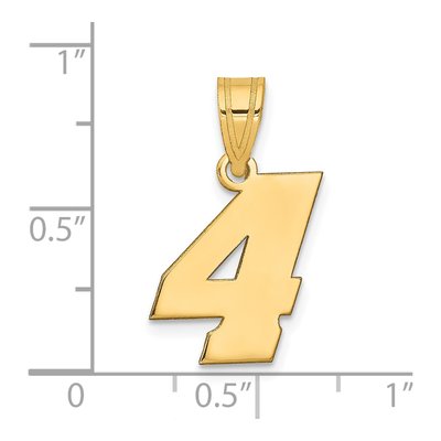 14K Yellow Gold Number 4 Pendant – view 3