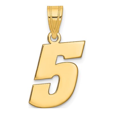 14K Yellow Gold Number 5 Pendant