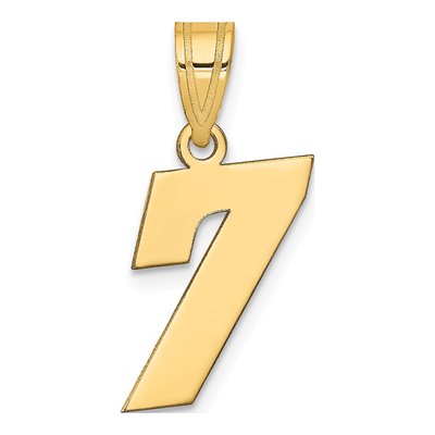 14K Yellow Gold Number 7 Pendant