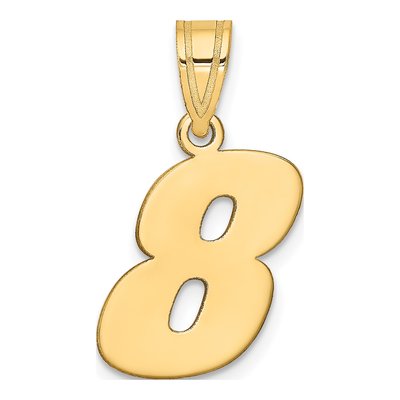 14K Yellow Gold Number 8 Pendant