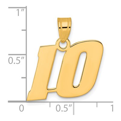 14K Yellow Gold Number 10 Pendant – view 5