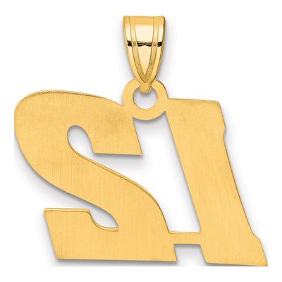 14K Yellow Gold Block Number 12 Pendant – view 4