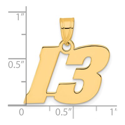 14K Yellow Gold Number 13 Pendant – view 5