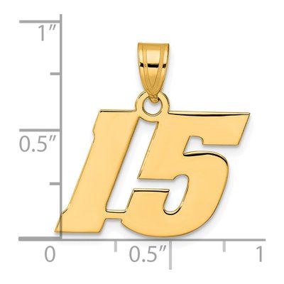 14K Yellow Gold Number 15 Pendant – view 5