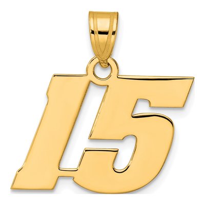 14K Yellow Gold Number 15 Pendant