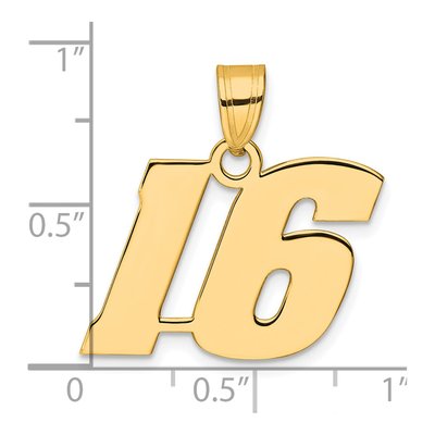 14K Yellow Gold Number 16 Pendant – view 5
