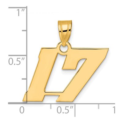 14K Yellow Gold Number 17 Pendant – view 5