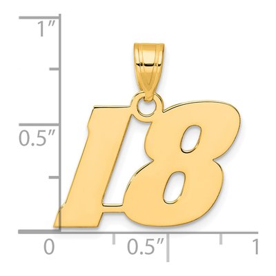 14K Yellow Gold Number 18 Pendant – view 5