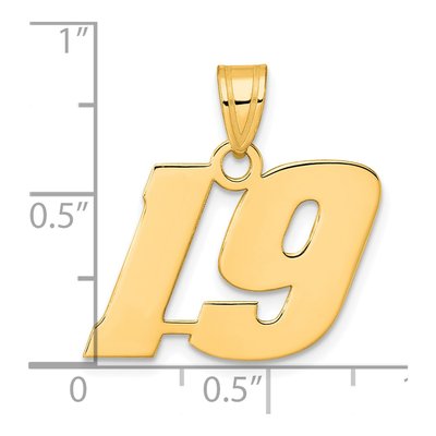 14K Yellow Gold Number 19 Pendant – view 5