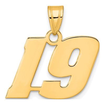 14K Yellow Gold Number 19 Pendant