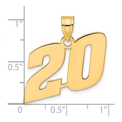 14K Yellow Gold Number 20 Pendant – view 5