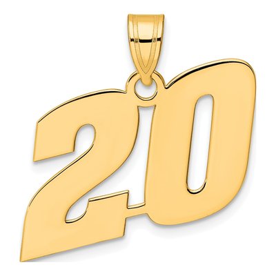 14K Yellow Gold Number 20 Pendant