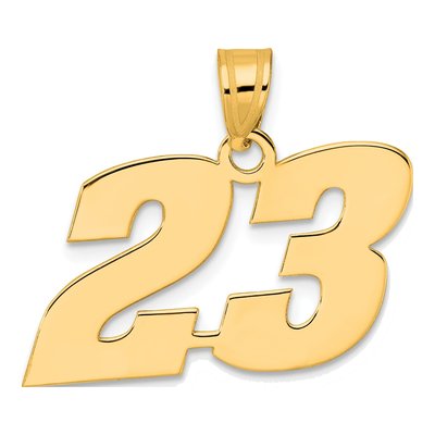 14K Yellow Gold Number 23 Pendant