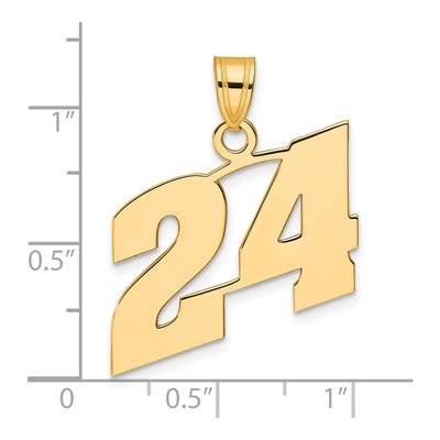 14K Yellow Gold Number 24 Pendant – view 5