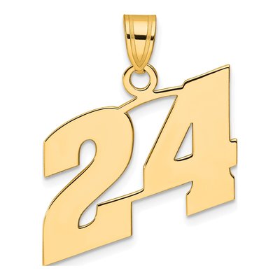 14K Yellow Gold Number 24 Pendant