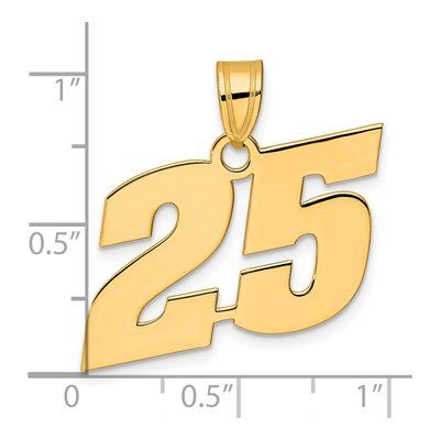 14K Yellow Gold Number 25 Pendant – view 5