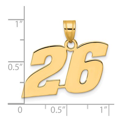 14K Yellow Gold Number 26 Pendant – view 5