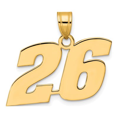 14K Yellow Gold Number 26 Pendant