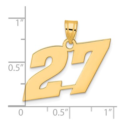 14K Yellow Gold Number 27 Pendant – view 5