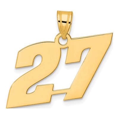 14K Yellow Gold Number 27 Pendant