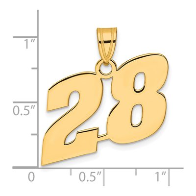 14K Yellow Gold Number 28 Pendant – view 5