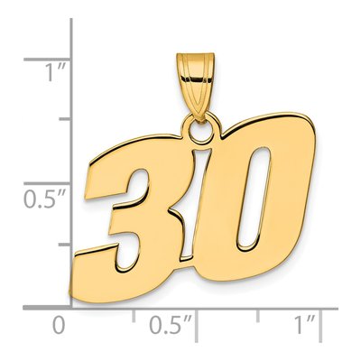 14K Yellow Gold Number 30 Pendant – view 5
