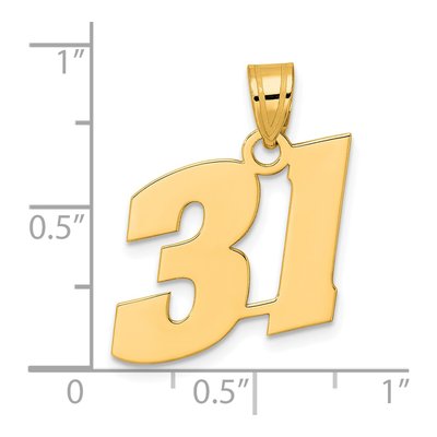 14K Yellow Gold Number 31 Pendant – view 5