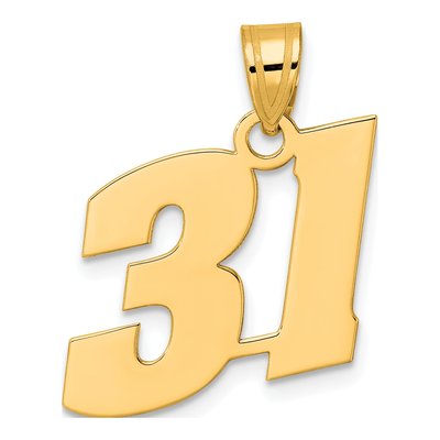 14K Yellow Gold Number 31 Pendant