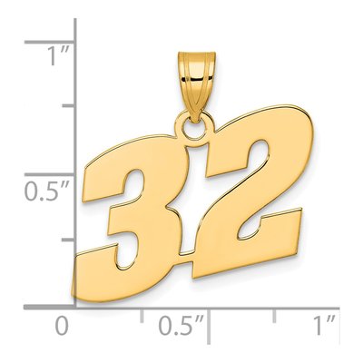 14K Yellow Gold Number 32 Pendant – view 5