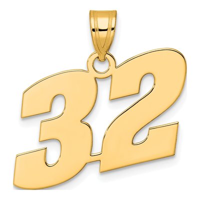 14K Yellow Gold Number 32 Pendant