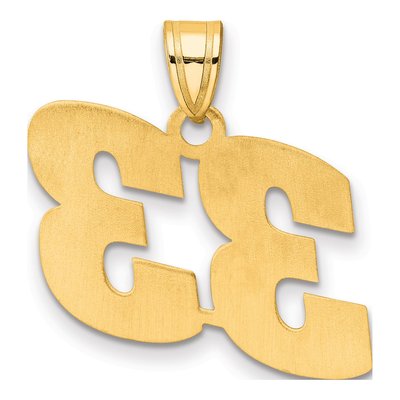 14K Yellow Gold Number 33 Pendant – view 4