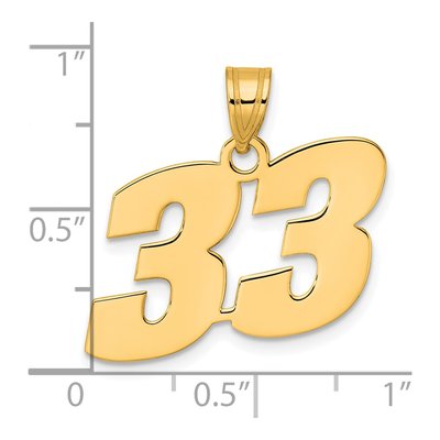 14K Yellow Gold Number 33 Pendant – view 5