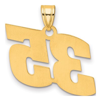 14K Yellow Gold Block Number 35 Pendant – view 4