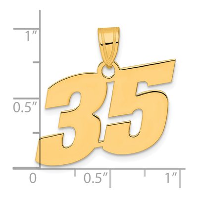 14K Yellow Gold Block Number 35 Pendant – view 5
