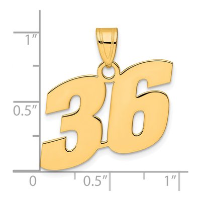 14K Yellow Gold Number 36 Pendant – view 5