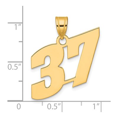 14K Yellow Gold Number 37 Pendant – view 5