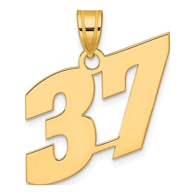14K Yellow Gold Number 37 Pendant