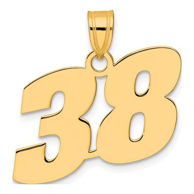 14K Yellow Gold Number 38 Pendant