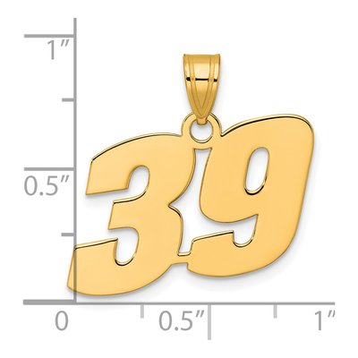14K Yellow Gold Number 39 Pendant – view 5