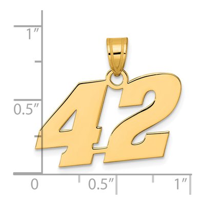 14K Yellow Gold Number 42 Pendant – view 5