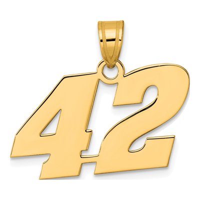 14K Yellow Gold Number 42 Pendant