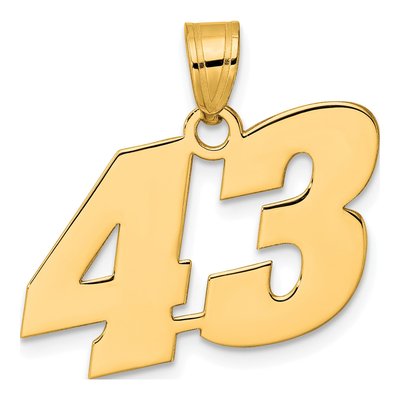 14K Yellow Gold Number 43 Pendant