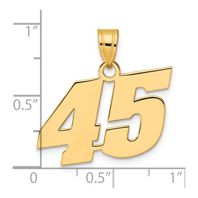 14K Yellow Gold Number 45 Pendant – view 5